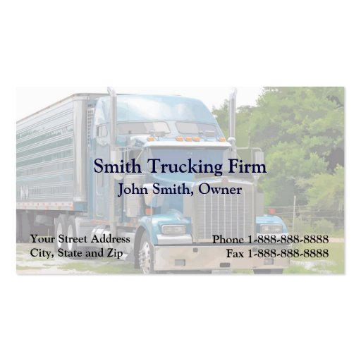 Truck Driver Trucking Firm Business Card