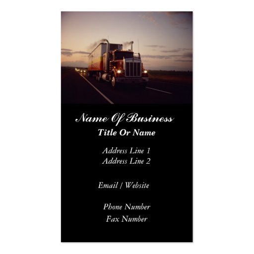 Truck Drivers Business Card (front side)
