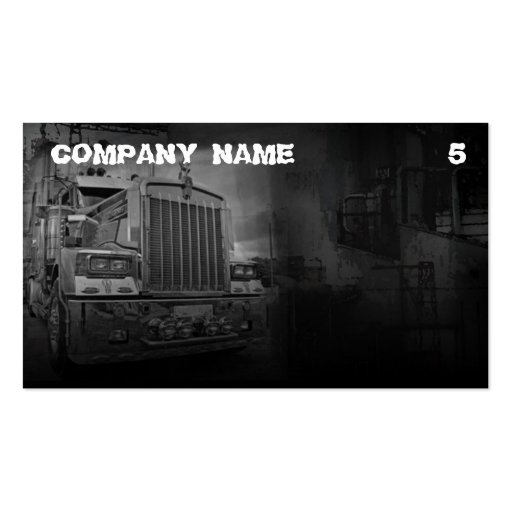 truck face in grey business card template (front side)