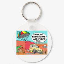 TRUCK GOES OVER CLIFF WITH PARACHUTE keychains