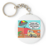 TRUCK GOES OVER CLIFF WITH PARACHUTE keychains