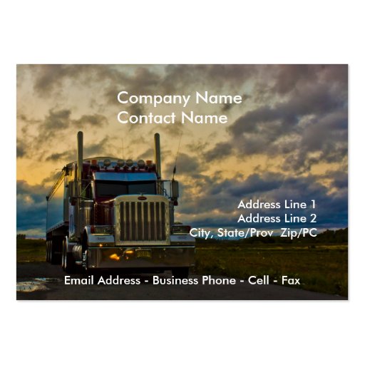 Truck Stop Sky card template Business Card (front side)