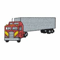 Truck with trailer embroidered shirts