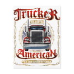 Trucker by Birth American By Grace of God Post Card