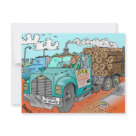 4.25x5.5 - color cartoon by Dan Rosandich depicts a logging truck