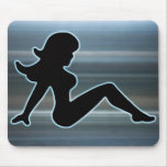 Trucker Girl on Metal Mousepads