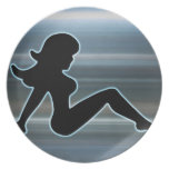 Trucker Girl on Metal Plates