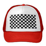 trucker hat - black & white checkers