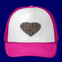 trucker hat - leopard heart hats