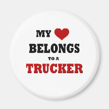 Trucker Love Fridge Magnet