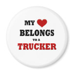 Trucker Love Fridge Magnet