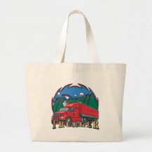 Trucker Mountain Scene Tote Bags