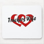 Trucker Wife Two Red Hearts Black Mouse Pad