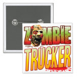 Trucker Zombie Head Pinback Button