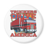 Truckers Drive America Refrigerator Magnets