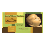 Truckin' Into Town: Birth Announcement Picture Card