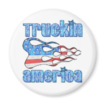 Truckin USA Refrigerator Magnet