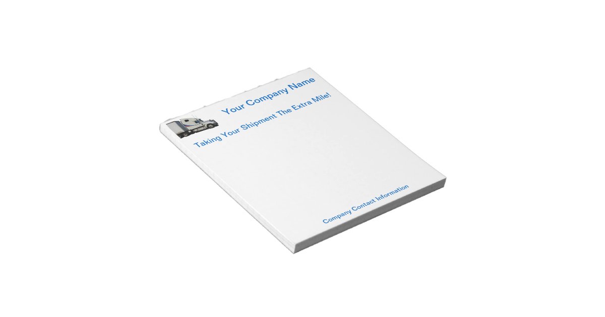 Trucking Company NotePad Zazzle