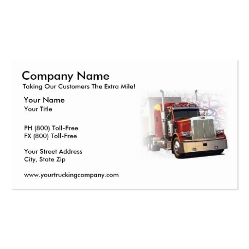 Trucking Industry Business Card (front side)