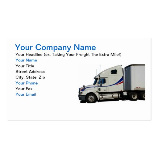 Trucking Industry Business Card