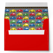 Trucks and Cards Boys Birthday Party Envelope envelope