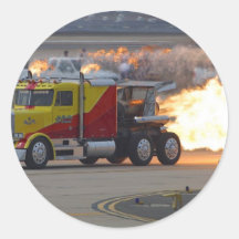 Trucks Engines Round Sticker