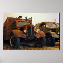 Trucks Under Cloud of Smoke Print