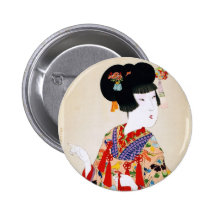 True Beauty Vintage Japanese Print Pinback Buttons