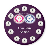 True Blue Gamer Pinball Magnets