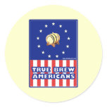True Brew Wine Americans Round Sticker