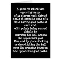 TRUE DEFINITION OF FOOTBALL INVITATION GREETING CARDS