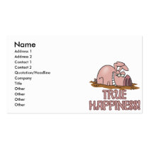 true happiness cute pig in mud cartoon business card
