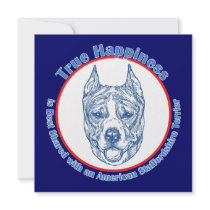 True Happiness w/ American Staffordshire cropped invitations