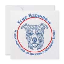 True Happiness w/ American Staffordshire uncropped invitations