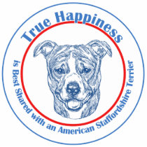 True Happiness w/ American Staffordshire uncropped photo sculptures