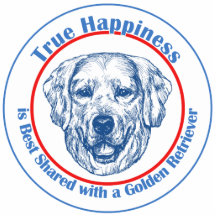 True Happiness with a Golden Retriever Acrylic Cut Outs