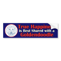 True Happiness with a Goldendoodle bumper stickers by dogadoodle True Happiness with a Goldendoodle bumper stickers