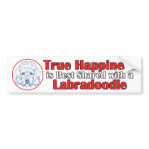 True Happiness with a Labradoodle bumper stickers by dogadoodle True Happiness with a Labradoodle bumper stickers