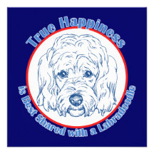 True Happiness with a Labradoodle Custom Announcements