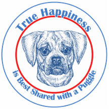 True Happiness with a Puggle Photo Cut Out