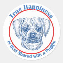 True Happiness with a Puggle Sticker