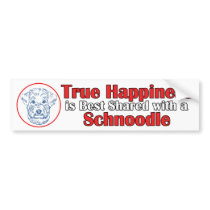 True Happiness with a Schnoodle bumper stickers by dogadoodle True Happiness with a Schnoodle bumper stickers