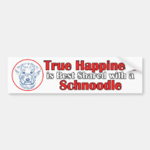 True Happiness with a Schnoodle Bumper Sticker