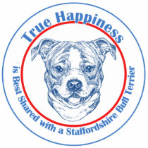 True Happiness with a Staffordshire Bull Terrier photo sculptures