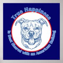True Happiness with an American Bulldog Print