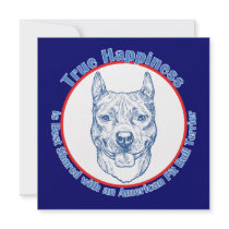 True Happiness with an American Pit Bull Terrier invitations
