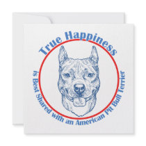 True Happiness with an American Pit Bull Terrier Custom Announcements