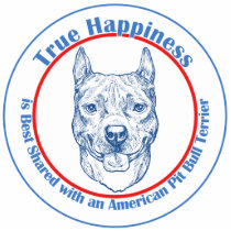 True Happiness with an American Pit Bull Terrier photo sculptures