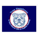 True Happiness with an English Bulldog Postcard