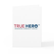 True Hero logo thank you card, vertical